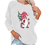 EinVBD Weihnachten rote Bluse damenshirts lässig Langarm Mode für mollige Damen Tshirt Damen schulterfrei rot Oberteil Chiffon top Gastronomie Hemd airycloth Damen Oberteile Kleidung Damen eleg