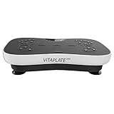 @tec Vitaplate Mini Vibrationsplatte mit 99 Trainingsstufen, Display & Fernbedienung, Rüttelplatte für Bauch Beine Po Vib