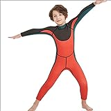 2.5mm Kinder-Neoprenanzüge, Tauchen Anzüge Jungen Mädchen UV-Schutz-Badeanzug-Badebekleidung einteiliger langärmlige Tauchen (Color : Orange, Size : L)