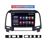 Für Hyundai Santa Fe 2005-2012 Android Autoradio Radio Doppel Din Navi GPS Navigation 9 Zoll Touchscreen Multimedia Player Video Receiver mit 4G DSP Carplay