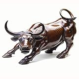 AMYZ Stier Skulptur Ochsenstatue,Reines Kupfer Wall Street Stier Kupfer Stier Stier Dekoration Glück Büro Dekoration Handwerk Schmuck Eröffnung Geschenk,12 x 8 x 9