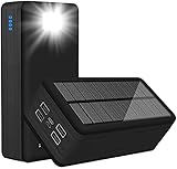 Geling Tragbares Solarladegerät Solar Powerbank Tragbare wasserdichte Taschenlampe Mit 2 Eingängen Und 4 Ausgängen Mit LED SOS Solarladegerät Für Telefone, USB-Geräte, Tab