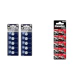 VARTA V13GA/LR44 Alkaline Knopfzellen Batterie in Original Blisterverpackung, 10er Pack & Camelion 12051010 Alkaline Knopfzellen ohne Quecksilber AG10/LR54/LR1130/389 (1,5 Volt, 10er Pack)