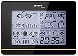 Technoline WS 6750 moderne Wetterstation mit Vorhersage von Wettersituation und Anzeige von Mondphasen in Form von Icons, hochglanz, schwarz, 17,1 x 5 x 12,3