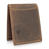 TALED Geldbörse Herren aus hochwertigem Vintage Leder mit RFID-Schutz - Geldbeutel inkl. E-Book zur Lederpflege - Portemonnaie Wallet - Designed in Germany