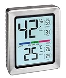 TFA Dostmann EXACTO Digitales Thermo-Hygrometer, 30.5047.54, Luftfeuchtigkeit, Temperatur, gesundes Wohnklima, besonders genau mit Präzisionssensor, L 74 x B 26 (48) x H 90