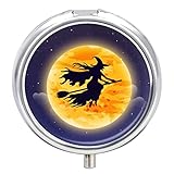 Pillendose Hexenbesen Mond Tablettenbox Metall Medikamentenbox Tragbare Tablet Organizer Für Tägliche Reise 5x5