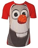 Disney T-Shirt Frozen Olaf Gesicht (140-146, Rot)