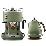 QNN Wasserkocher Retro Elektrokessel, Edelstahl, Retro Espressomaschine, Kaffeemaschine Vintage-Serie, Grü