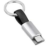 Smrter 2 in 1 USB Ladekabel als Schlüsselanhänger, für Micro-USB und lPhone, Ladestrom bis zu 2A, magnetisch, klein, leicht (1x Premium Aluminium-Optik)