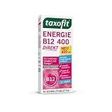 taxofit® Energie B12 400 - direkt Schmelztabletten | Für Leistungsfähigkeit und Energie – Verringert Müdigkeit | 30 Schmelztab