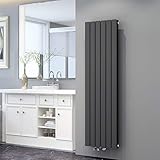 Design Flach Heizkörper 1600x462mm Antrazit Paneelheizkörper Vertikal Mittelanschluss Doppellagig