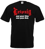 World-of-Shirt Herren T-Shirt Leipzig Ultras unser Leben unser Stolz|schwarz-L