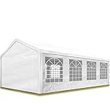 TOOLPORT Partyzelt Pavillon 4x8 m in weiß 180 g/m² PE Plane Wasserdicht UV Schutz Festzelt G