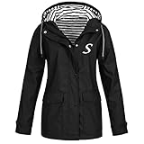 GFGHH Damen Regenjacke Wasserdicht Regenparka mit Kapuze Leicht Winddichte Mantel Übergangsjacke Atmungsaktive Windjacke, Windbreaker Außenbereich Winterjacke Dick Outdoorjacke Skijacke Funktionsjack