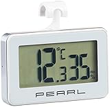 PEARL Kühlthermometer: Digitales Kühlschrank-Thermometer und -Hygrometer mit Haken (Gefrierschrankthermometer)
