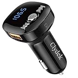 Bluetooth FM Transmitter, Clydek V5.0 Bluetooth-Autoadapter Drahtloser Funkadapter mit Freisprechfunktion, Dual-USB- und QC3.0-Schnellladung, Musik-Player-Unterstützung, USB-Laufwerk und TF