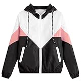 Sonojie Damen Kapuzen Dünn Mantel Langärmelige dünne Kapuze mit Reißverschluss Floral Taschen Sport Strickjack