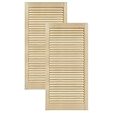 DecoMeister Lamellentür Holz Möbeltür Lamellentüren Kiefer Möbelfront unbehandeltes Kieferholz Schranktür Kleiderschrank offene Lamellen 494x993 cm 2-er Pack Massivholz natürliche Maserung