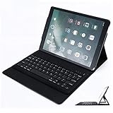 GHC PAD Tauchen Hüllen, Für iPad 9.7 2017 2018, 2 in 1 drahtlose Tastatur Ledertasche Flip Stand Shell Bluetooth Keyboard Fall schwarz für ipad Luft/Luft 2 (Farbe : Schwarz)