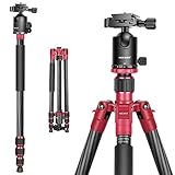 Neewer 168cm Kohlenstoff-Faser Kamera Stativ Einbeinstativ mit 360-Grad Kugelkopf mit 1/4' Schnellwechselplatte und Tasche für DSLR-Kamera Video-Camcorder Reisen und Arbeiten bis zu 15kg