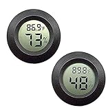 ZHITING 2Pack Mini-Hygrometer-Thermometer Digitaler LCD-Monitor Innen-Außen-Feuchtemessgerät für Luftbefeuchter Keller Babyzimmer Fahrenheit oder Celsius (Schwarz-2er-Pack)