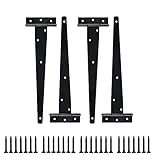 T-Scharniere Schwerlast,4 Stück Scharniere Klappbar 10 Zoll,Ladenband Torscharnier, Dreieck Scharniere,für Gartentore Scheunentore Schuppentore Schublade B