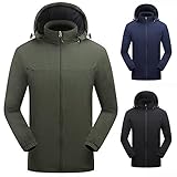 MEITOUNAO Outdoor 3-in-1 Skijacke, Herren Kapuzen Winterjacke, Fahrradfahren winddichter zum, atmungsaktiver Leichte wasserdichte Regenjacke Jacket Hardshell Windbreaker Übergangsjack