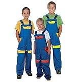 Kinder Arbeitshose Latzhose 100% Baumwolle Berufsbekleidung Kinder Anzug Overalls , Blau / Gelb - 98 EU