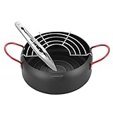 PINBinyee Friteuse-Pfanne Langlebige Friteuse-Pfanne mit abnehmbarem Öl-Abfluss Regal leicht zu reinig