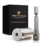 MARKENZEUG® Premium Universalschlüssel - Verbessertes Konzept 2021 I Universal-Steckschlüssel I Innovatives Werkzeug I Universal Nuss I praktisches Handwerkzeug mit Adapter 7-19mm I 2er S
