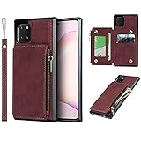 Zouzt [RFID-Blockierung] Münzbörse Hülle für Samsung Galaxy Note 10 Lite Wallet Case mit Kartenhalter, Handschlaufe, Premium-PU-Lederhülle, doppelt magnetisch, langlebig, Handy-Rückseite, R
