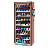 JIEZ Schuhregal Mehrschichtiges Schuhregal Staubdichte Vliesstoffmontage Schuhschrank Aufbewahrung Schrankhalterung Platzsparender Schuhschrank Schuhregal Organizer (Farbe : Grau)