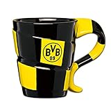 Borussia Dortmund BVB-Tasse mit Schal-Design, Schwarz/Gelb