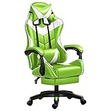 HSJJ Gaming Chair Gaming Chair, Rosa Gaming Stühle, Spielstühle für Erwachsene, Spielstuhl Ergonomischer Rennstuhl Büro Bürokonferenz Computerstuhl Green-B