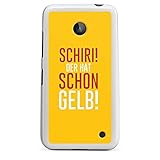 DeinDesign Silikon Hülle kompatibel mit Nokia Lumia 630 Dual SIM Case weiß Handyhülle Kreisliga gelbe Karte Fußb