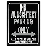 INDIGOS UG - Parking Only - Parkplatzschild - Alle Anderen Werden abgeschleppt - Parkplatzschild 32x24 cm - Alu-Dibond - Individuell p