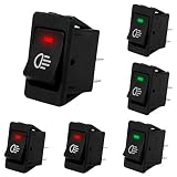 6Pcs Nebelscheinwerfer Kippschalter 12VDC/ 35A Auto Wippschalter für Nebelscheinwerfer 4 Polig KFZ Boot Kippschalter Druckschalter Schalter LED Licht (Rot/Grün)