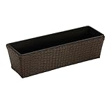 Dehner Blumenkasten mit Kunststoff-Einsatz, ca. 49 x 16 x 14 cm, Polyrattan, b