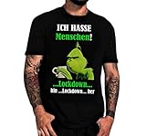 Ich Hasse Menschen Grinch Fun Spruch T-Shirt (XL)