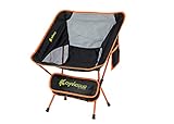 Tragbarer Campingstuhl – kompakter, ultraleichter Klapp-Rucksackstuhl, klein, zusammenklappbar, leicht, Outdoor-Sitz für Picknicks, Wandern, Camping (Orange)