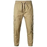 MKIOAKEv Herren Jogger Chino Stretch Sporthose Hosen Herren Hose-Herren Jogginghose Arbeit Freizeit Hose Lang mit Tasche | Sweathose aus Baumwollmischung | Gemütliche Sporthose(29,Khaki)