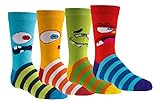 FussFreunde Kinder Öko Socken 6 Paar für Jungen/Mädchen,Schadstoffgeprüft, in vielen Mustern (Lustige Monster, 27-30 = 5-6 Jahre)