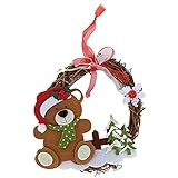 Weihnachts-Rattan-Kranz, Weihnachtswein-Kreis-Kranz leicht zum Dekorieren Shop für Baumschmuck(Tragen)