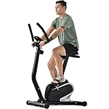 GBB Ergometer Cardio-Fitnessfahrrad, Heimtrainer mit Pulssensoren 8-stufiger Magnetwiderstand und Sitzverstellung, mit Handy-/Pad-Halterung Gesprochene Auto Fitnessbikes Leises Fitness F