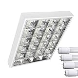 TOP SET LED Rasterleuchten mit 4X T8 LED 9W neutralweiß 4000K G13 Bürolampe Rasterlamp