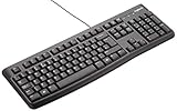 Logitech K120 Kabelgebundene Tastatur für Windows, USB-Anschluss, Leises Tippen, Robust, Spritzwassergeschützt, Einstellbare Tastaturaufsteller, Englisches QWERTY-Layout - schw