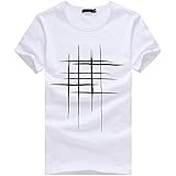 Btruely Herren T Shirt Kurzarm Shirt Slim Fit Herren Hemden Freizeit Shirt Baumwolle Shirt Herren Kurzarm Sport Tee Männer T Shirt Kurzarmhemde Tops (L, Weiß)