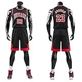 unbrand Kinder Junge Herren NBA Michael Jordan # 23 Chicago Bulls Retro Basketball Shorts Sommer Trikots Basketballuniform Top & Shorts Basketball Anzug