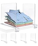 Hezly 4er Regaltrenner Kleiderschrank Acryl, Robuster Regalaufteiler, Trenner Schrank Organizer für Taschen Bücher und Hängeregale, Trennwand Reg